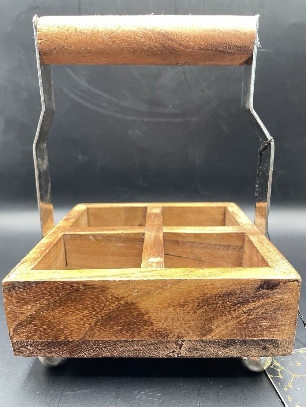 Sturdy Mini Wooden Caddy Handcrafted in India